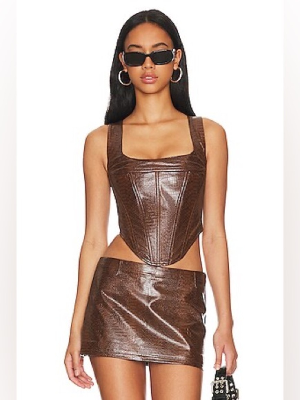 Miaou CAMPBELL Corset Chocolate Python Size S